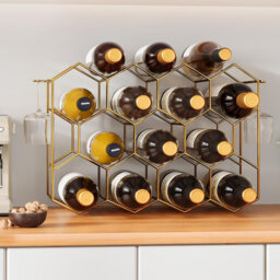 Tabletop Wine Bottle Rack Gold