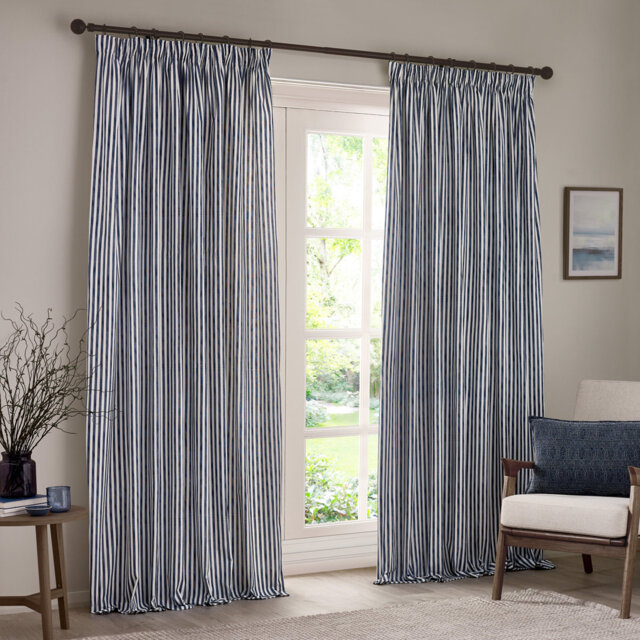 Hebden 100% Cotton Blackout Pencil Pleat Curtains