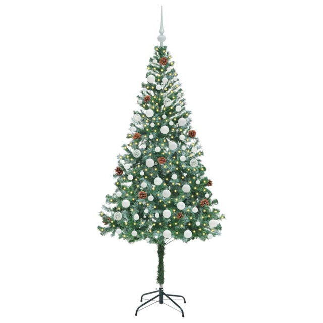 vidaXL Artificial Christmas Tree with Stand Green PVC and Steel
