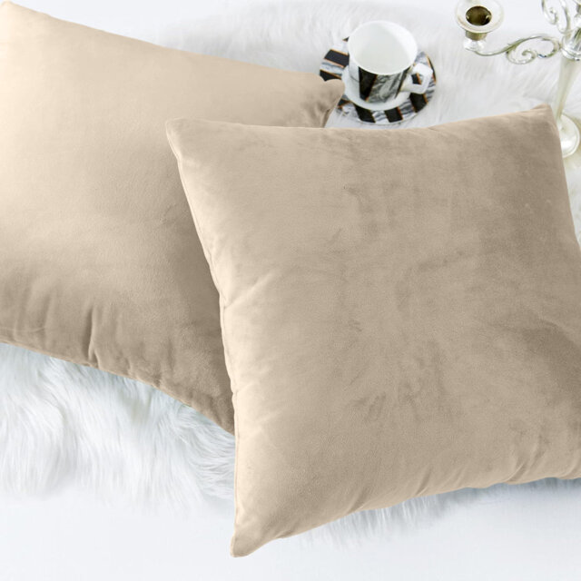 Square Luxury Velvet plush Cushion cover sofa throws Pack of 2