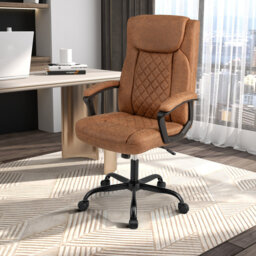 Office Desk Chair Ergonomic Executive Chair W/Headrest Cushion-Brown