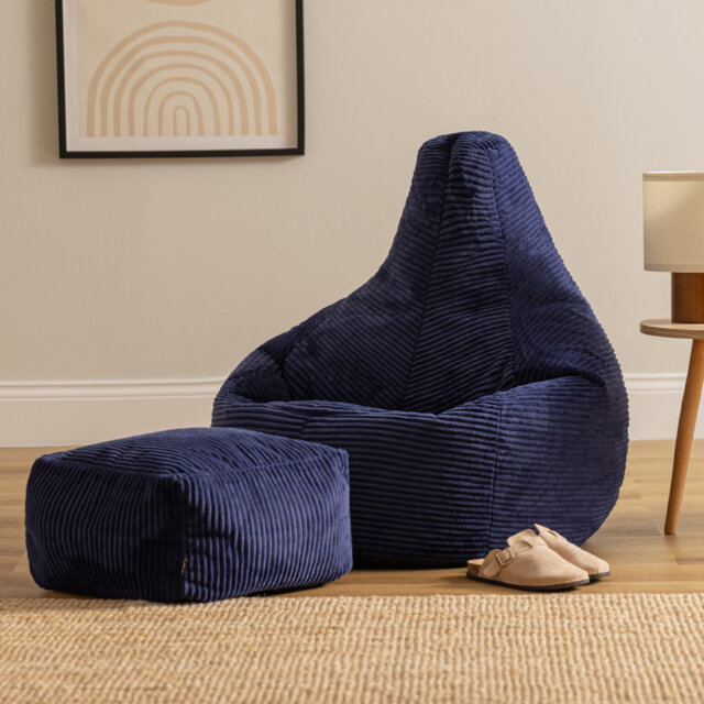Dalton Corduroy Recliner Bean Bag and Footstool