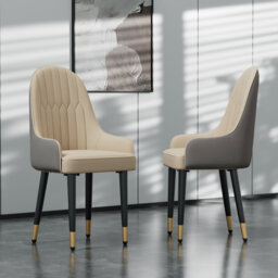 Leather Dining Chairs Upholstered High Back Soft Padded Seat Side Chairs For Kitchen Dining Living Room