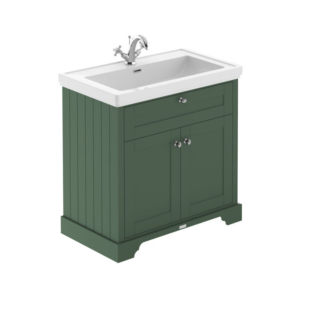 Old London 830mm Free Standing Single Bathroom Vanity with Fireclay Top