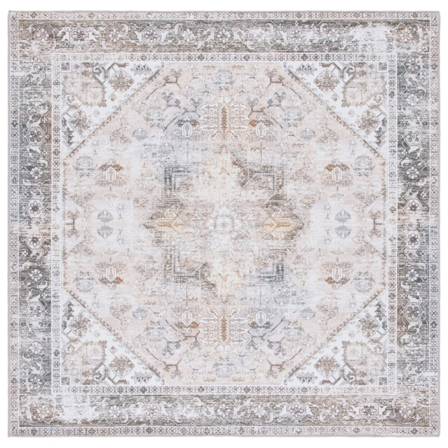 Tucson Florentine Machine Washable Non-Slip Area Rug In Beige & Gray