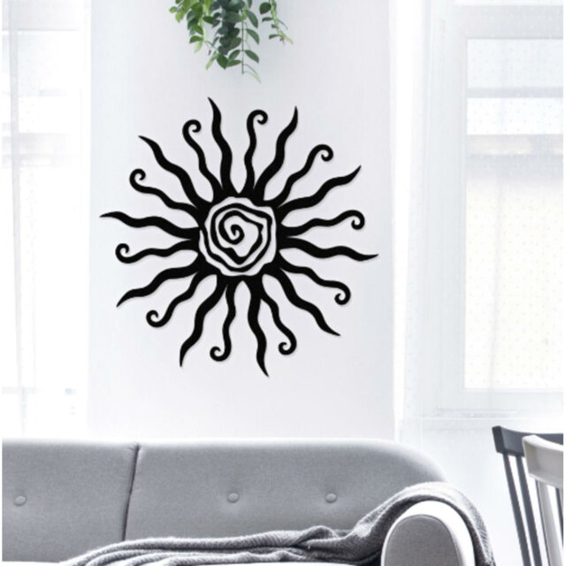Metal Sun Modern Wall Decor Copper