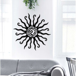 Metal Sun Modern Wall Decor Copper