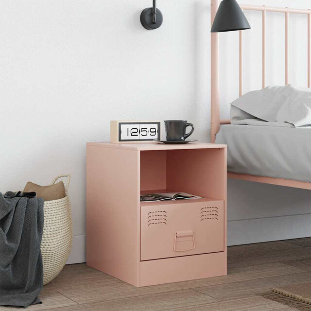Vidaxl Bedside Cabinet 34.5X39x44 Cm Steel