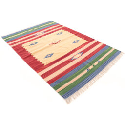 Handmade Kilim Wool Red Rug