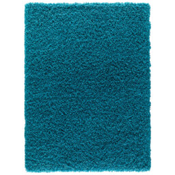 Verona Thick Teal Shaggy Area Rug – Soft Pile, Non-Slip, Durable Polypropylene Carpet for Living Room, Bedroom & Hallway