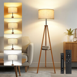 156cm Walnut Tripod Floor Lamp