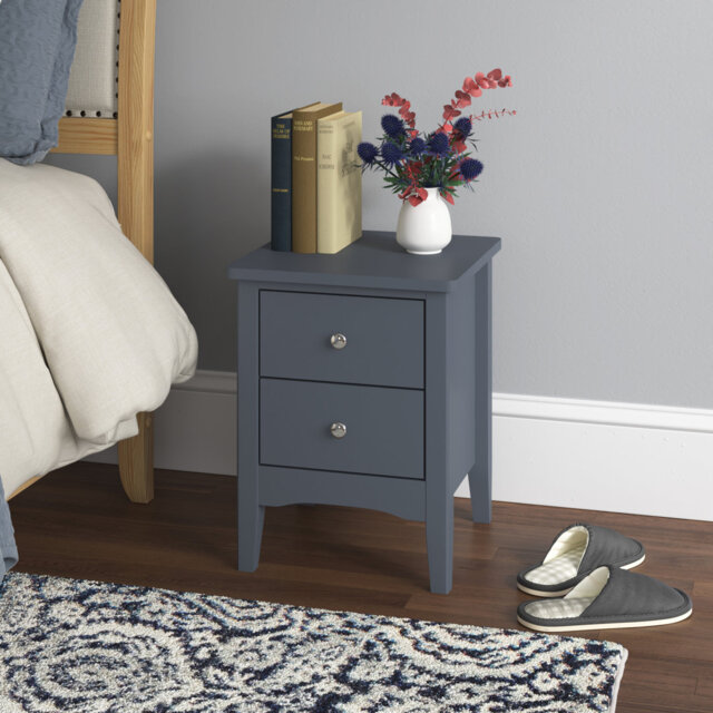 Clio 2 Drawer Bedside Table, side table, end table