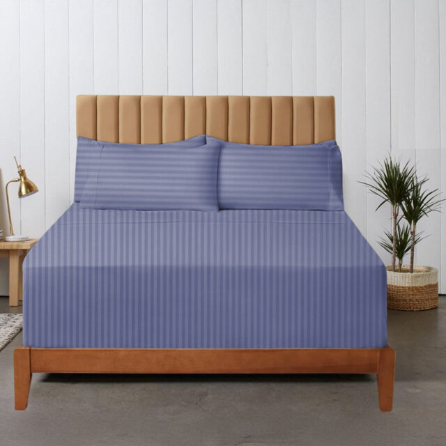 200 Thread Count Striped Microfiber Fitted Sheet
