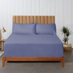 200 Thread Count Striped Microfiber Fitted Sheet