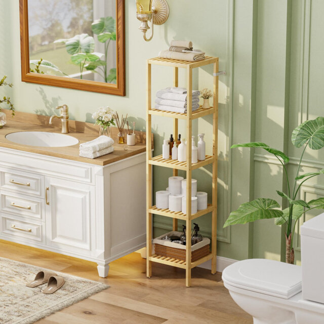 Vallarie Bamboo Bathroom Shelves