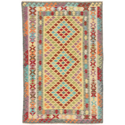 Handmade Kilim Wool Violet/Green Rug