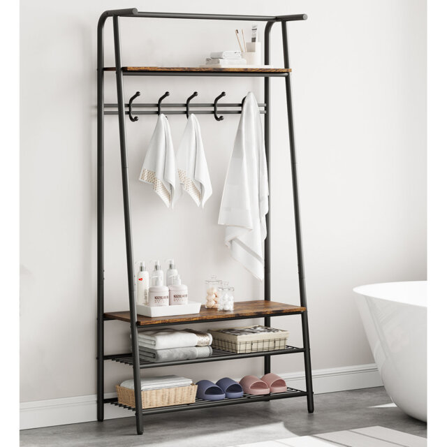 Coat Rack Shoe Bench, 4-in-1 Hall Trees Entryway Bench With Coat Rack And Shoe Rack