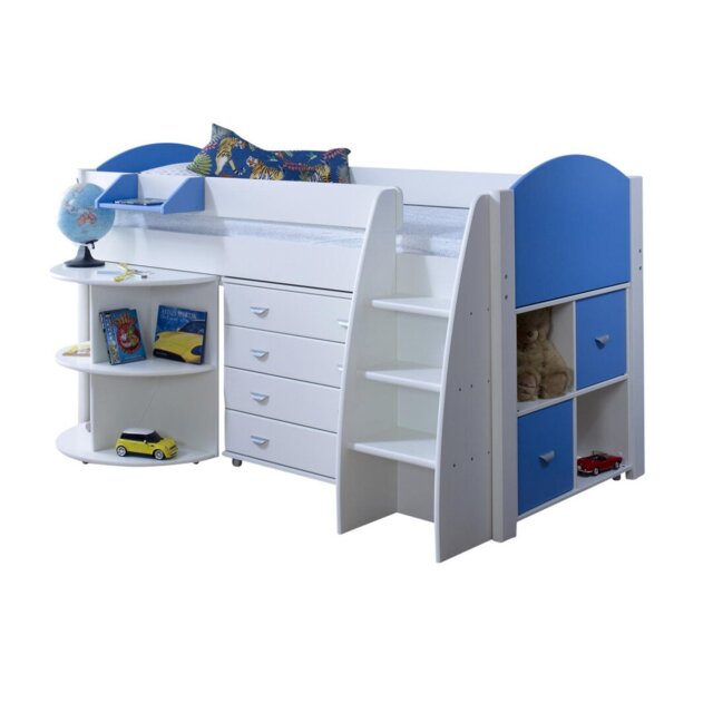 Juliana European Single (90 x 200cm) Mid Sleeper Loft Bed Bed with Built-in-Desk