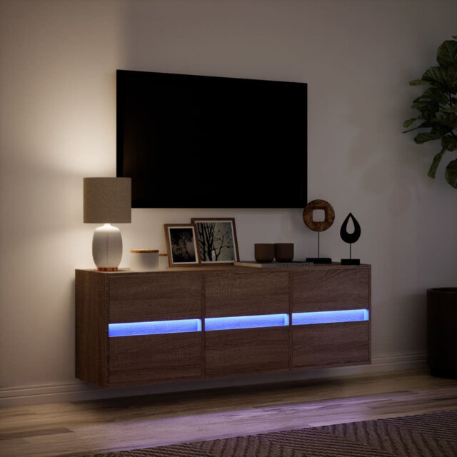 Vidaxl TV Wall Cabinet With LED Lights Grey Sonoma 41X31x45 Cm