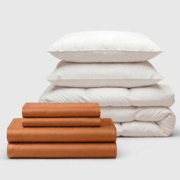 100% Cotton Sateen 460 Thread Count Bedding Set with Duvet and 2 Pillows