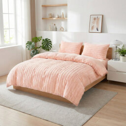 Polyester Solid Colour Sham with Pillow Shams Included