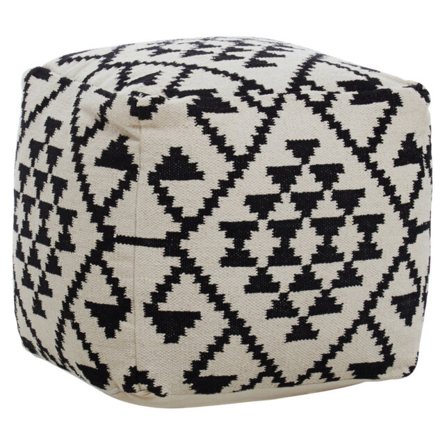 Archippos 50cm Wide Square Geometric Pouf Ottoman