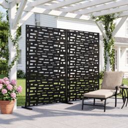 183cm H Freestanding Metal Room Divider Decorative Privacy Screen Garden Lattice Panel Trellis for Patio, Balcony, Backyard, Pool, Indoor Room