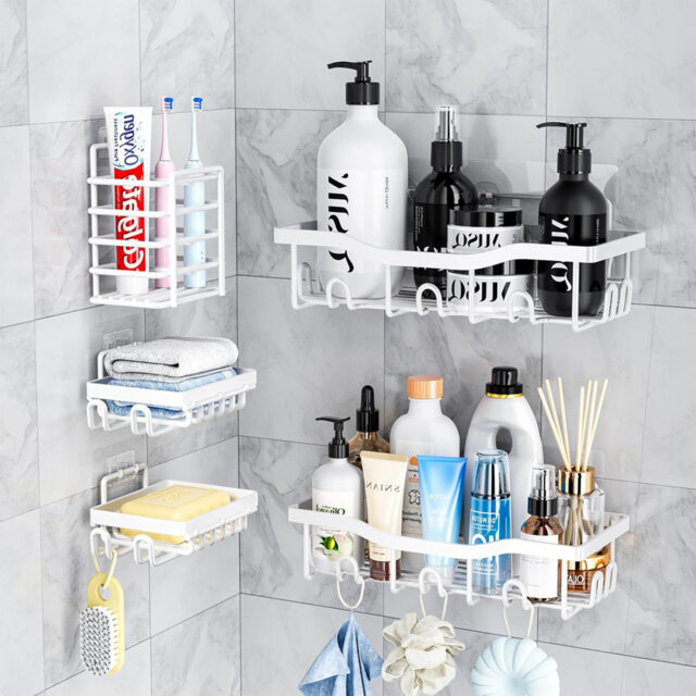 Metal Mounting / Installation Required Bathroom Shelves