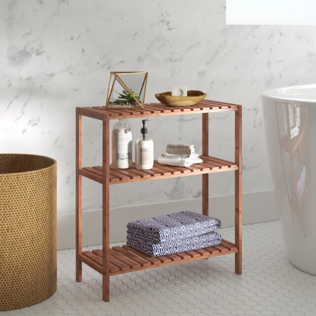 Woodbranch 3 Tier Bamboo 60cm H x 59cm W Bathroom Shelf