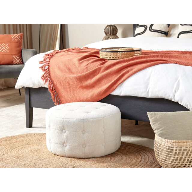 Krystalmae 55cm Wide Tufted Round Pouf Ottoman