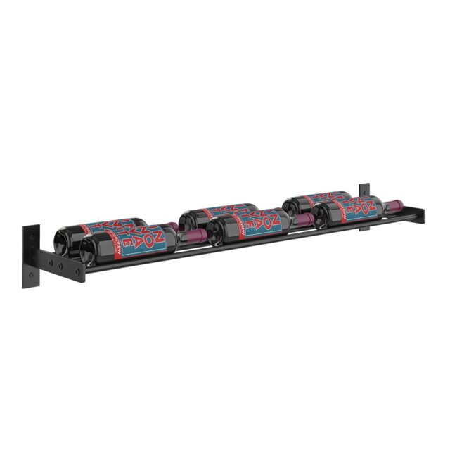 Evolution Series Wine Wall Rack 127Mm (6 Bottles, Matte Black Frames With Golden Bronze Rods)