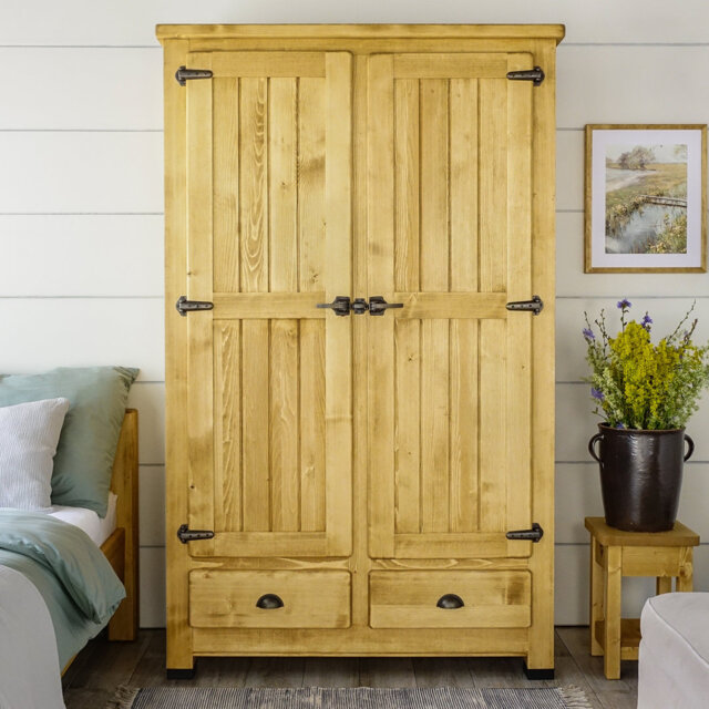 Vintage 2 Door Solid Wood Wardrobe
