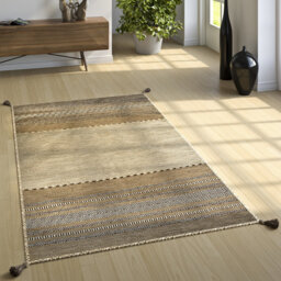 Carnac Handmade Kilim Cotton Beige Rug