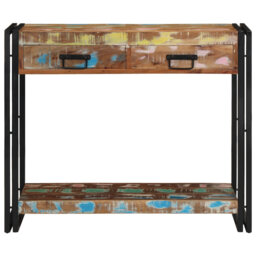 90cm Solid Wood Top Console Table