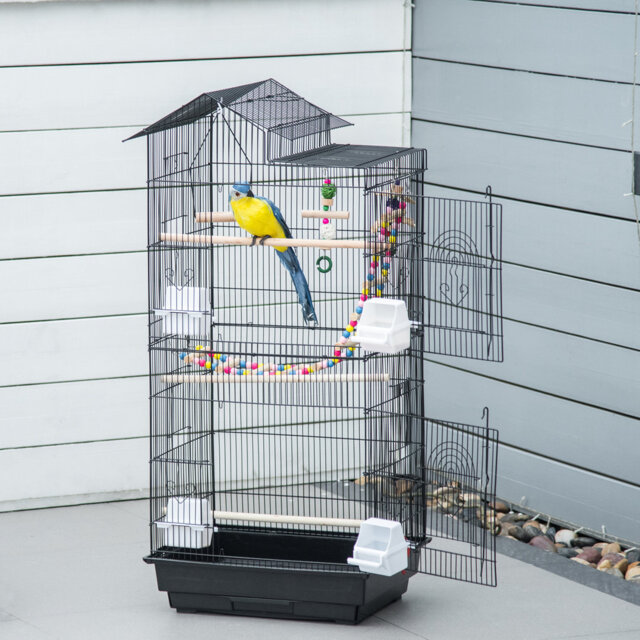Holbrook 100cm Steel Pointed Top Hanging Bird Cage with Perch