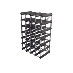 Bohun 30 Bottle Solid Wood Standard Wine Bottle Rack Black
