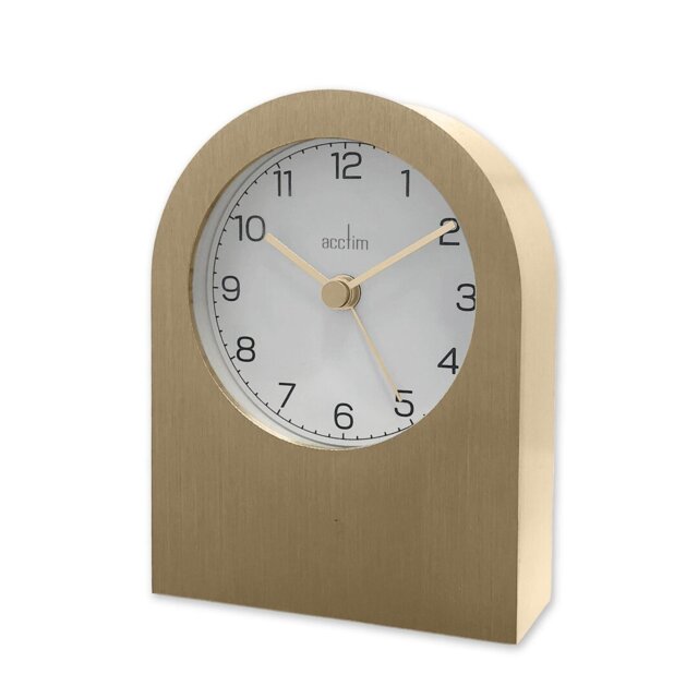 Acctim Sutherland Mantel Clock Quartz Brushed Metal Contemporary Energy Efficient Movement