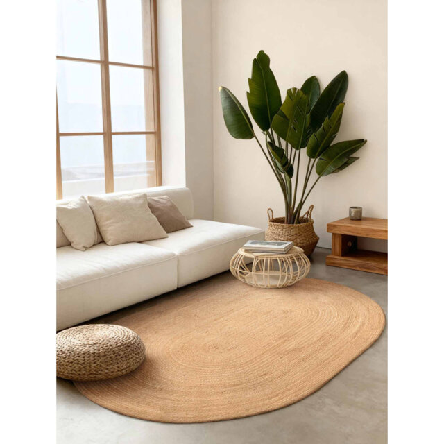 Hanse Home Rangpur - Jute Rug, Natural Rug for Living room, Bedroom, Diningroom