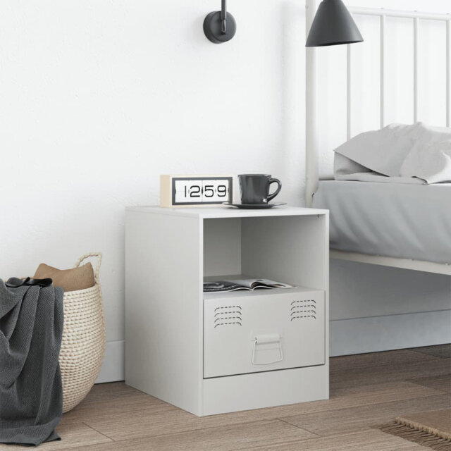 Vidaxl Bedside Cabinet 34.5X39x44 Cm Steel