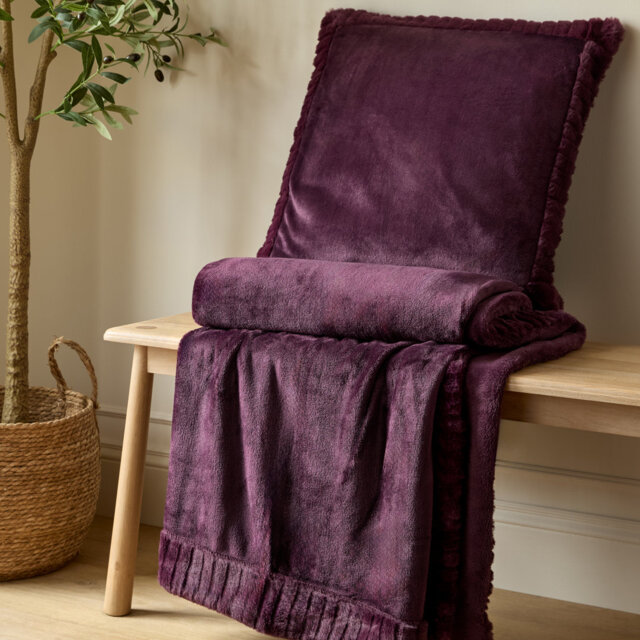 Velvet And Faux Fur 150x200cm Blanket Throw