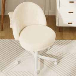 Vanity Desk Chair Dressing Table Chairs Swivel Armless Height Adjustable Foam Padded Bedroom Makeup Office Chair
