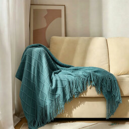 Acrylic Tassel Throw Blanket.