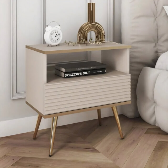54cm W Manufactured Wood Bedside Table
