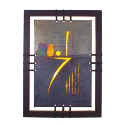 Flush Wall Lamp 2-Light Holman Made of Wood and Synthetic Resin