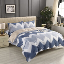 Bliss Complete Bedding Set Wave Silver Duvet Cover Fitted Sheet With Matching Pillow Case