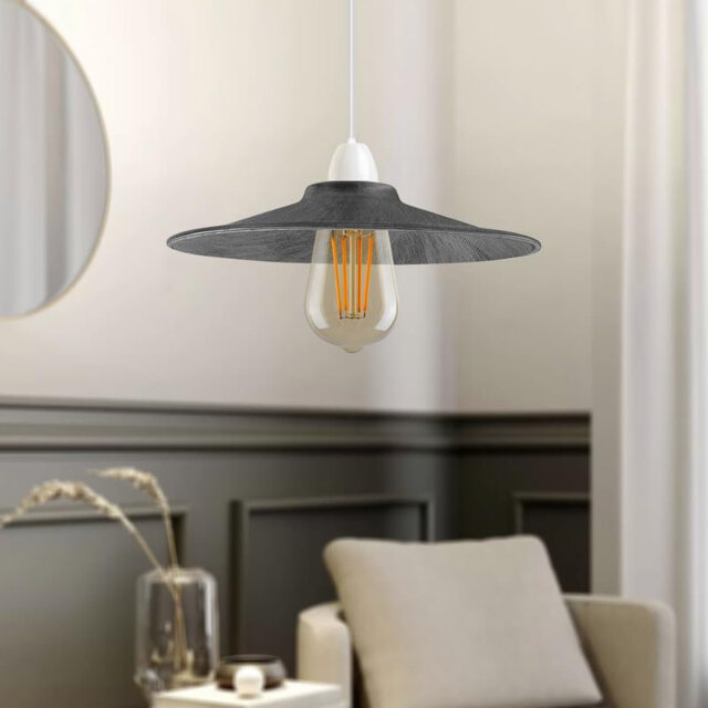 4cm H Metal Lamp Shade in Brushed Silver