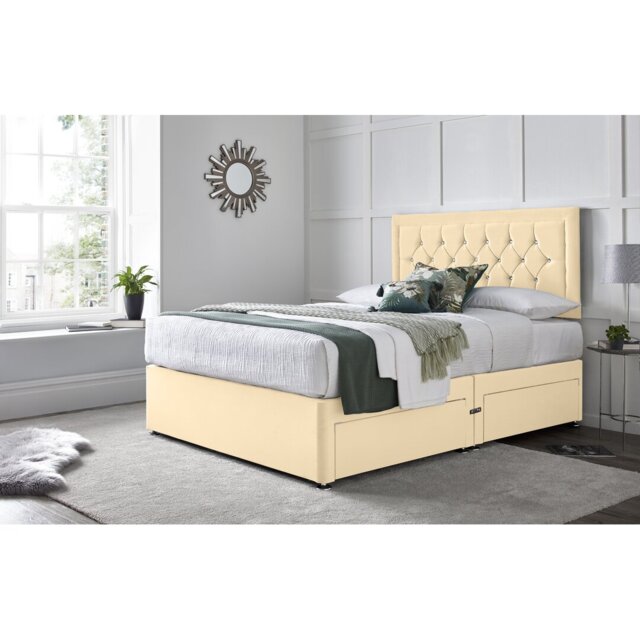 "Fly Princess Divan Bed with 24"" Headboard on Struts"