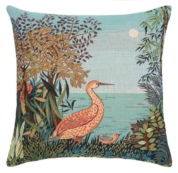 Tropical Birds I Cushion with Feather Filler