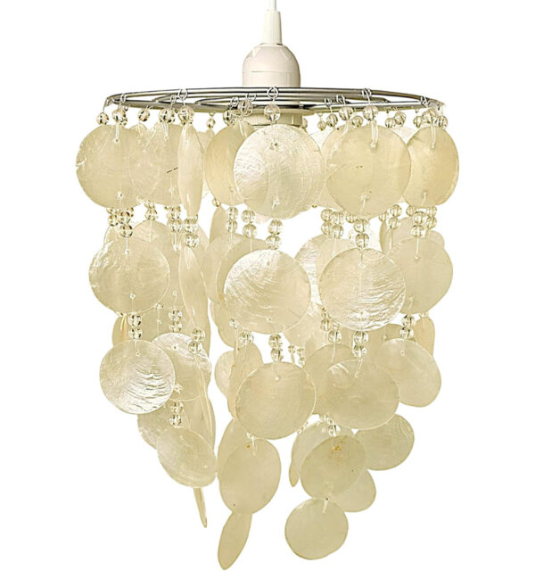 30cm H Shell / Capiz Dome Lamp Shade in Cream