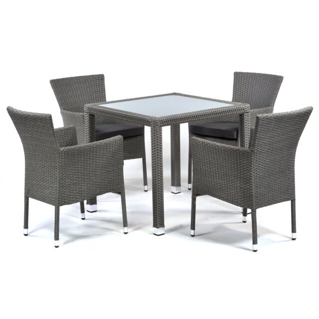 Faramarz Square 5 - Piece 4 - Person 80Cm L Outdoor Dining Set